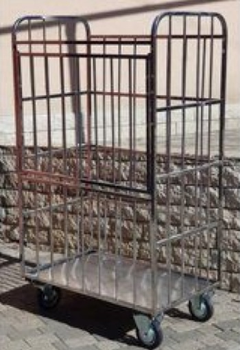 Тележка OLDOAK для прачечной из нержавейки с полкой ТП 21.21